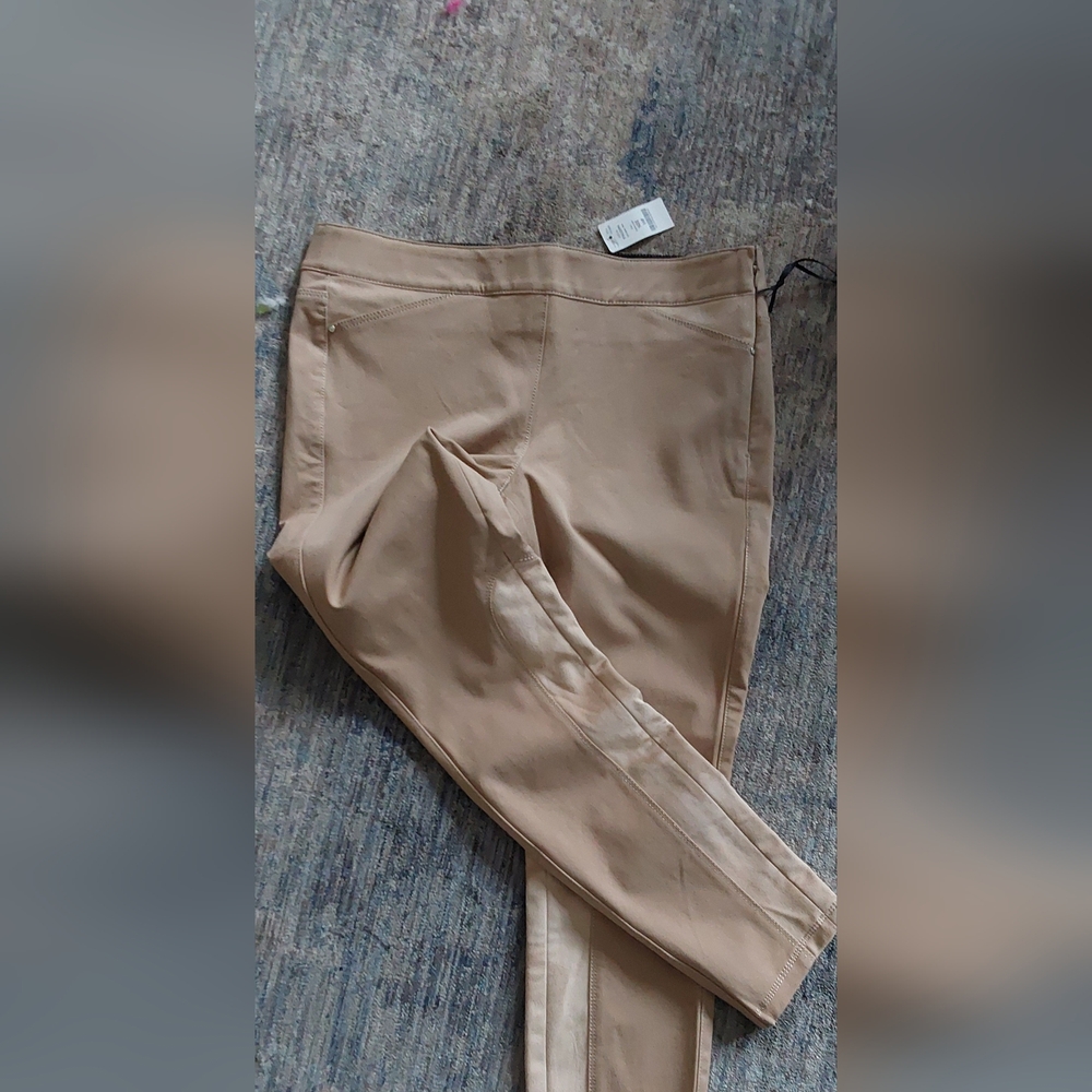 WHITE HOUSE BLACK MARKET TAN EQUESTRIAN STYLE LEGGINGS 10P